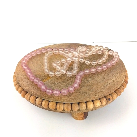 Pink Ombre Rope Beaded Necklace - Picture 1 of 6